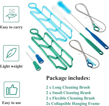 Patelai 8 in 1 Hydration Bladder Cleaning Kit Includes 3 Different Brushes and Drying Collapsible Bladder Frame, Water Reservoir Backpack Cleaning Kit