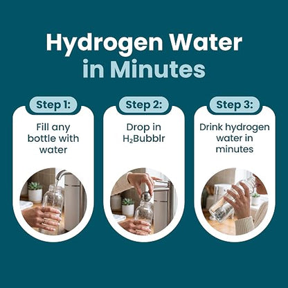 DYLN H2Bubblr Reusable Molecular Hydrogen Water Enhancer | Magnesium-Based Hydrogen Generator | Tablet Alternative | Works with Any Bottle, Cup, Pitcher or Container | Lasts Up to 2 Months (2 Pack)