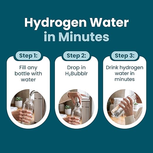 DYLN H2Bubblr Reusable Molecular Hydrogen Water Enhancer | Magnesium-Based Hydrogen Generator | Tablet Alternative | Works with Any Bottle, Cup, Pitcher or Container | Lasts Up to 2 Months (4 Pack)