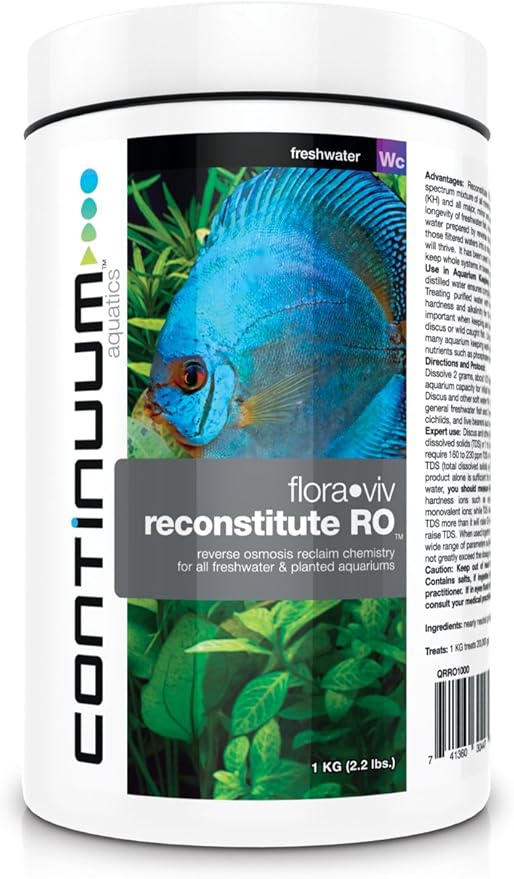 Continuum Aquatics Flora Viv Reconstitute RO – Reverse Osmosis Mineral Ion Supplement for Freshwater and Planted Aquariums