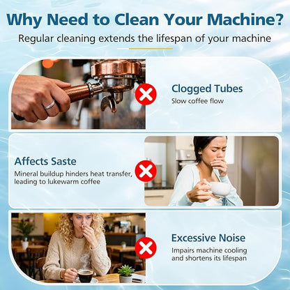 CPLIKE Coffee Machine Descaling Tablets Compatible with Jura Automatic Coffee Centers Machines, High Efficiency Cleaning and Longer Life Span, 12 Count