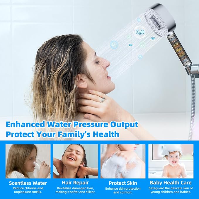 Hibbent 4 Pack Replacement Shower Filters Fit Hibbent 10-Spray Handheld Shower Head, 20 Stage Showerhead Filter for Hard Water, High Output Shower Filter