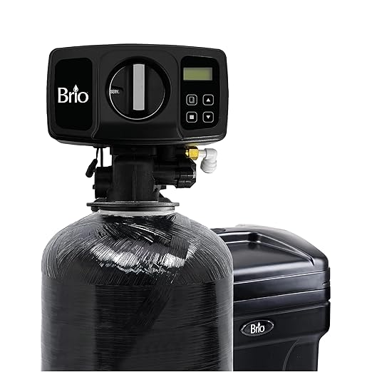 Brio WSFS9527 Whole House Water Softener System, 3-4 Bathrooms, 48,000 Grains, 8-10 GPM, 10" x 54" Resin Tank, High-Efficiency Valve Head, Fully Compatible w/Existing Water Filtration System