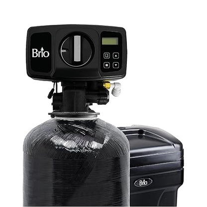Brio WSFS9527 Whole House Water Softener System, 3-4 Bathrooms, 48,000 Grains, 8-10 GPM, 10" x 54" Resin Tank, High-Efficiency Valve Head, Fully Compatible w/Existing Water Filtration System