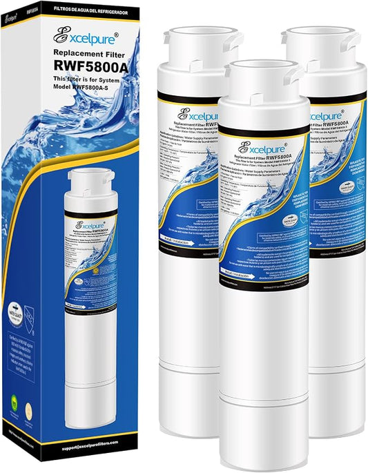 EXCELPURE Refrigerator Water Filter Replacement for Frigidaire EPTWFU01 EWF02 Pure Source Ultra II, PureSource Ultra 2, RWF5800A, SCWFTCTO, GP006, EPTWFUO1, MR022, JO22, BO022, TH-01 DE022 1007, 3PACK