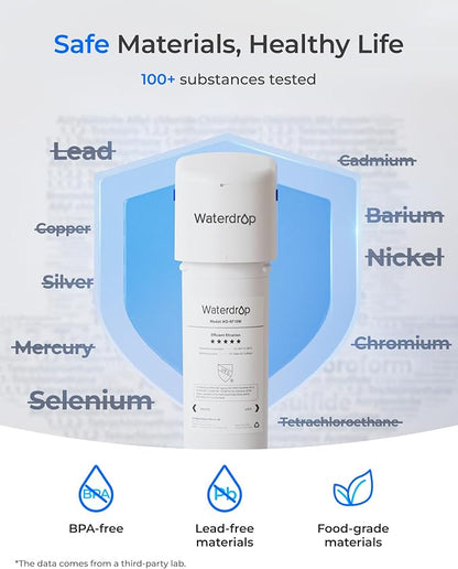 Waterdrop 10UE Under Sink Water Filter for Hot and Cold Water Dispenser | Reduces PFAS, PFOA/PFOS, Lead, Chlorine, Bad Taste & Odor, 11000 Gallons