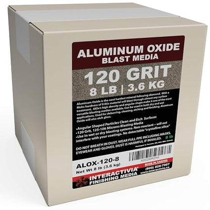 #120 Aluminum Oxide - 8 LBS - Fine Sand Blasting Abrasive Media for Blasting Cabinet and Blasting Guns.