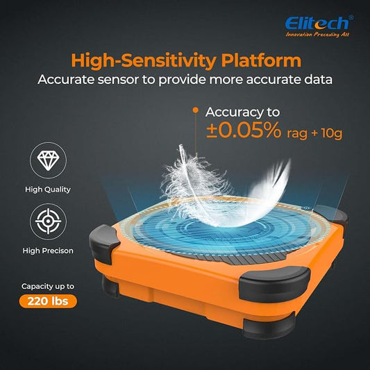 Elitech Refrigerant Scale 220 lb with Charging Valve, HVAC Scale, LMC-300 | Programmable Charge Control, High Precision Measurement, Digital Display, HVAC Refrigerant Charging, Carrying Case Included