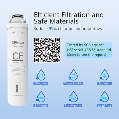 Y7/Y7P/Y7T Series 1-Year Replacement Cartridge Compatible with SimPure Y7, Y7P, Y7T, Y7P-BW, Y7P-W, Y7T-BW-A, Y7T-BW-C, Y7T-A, Y7T-C Series Water Filter, Pack of 4 Filters (2*CF, 2*RO)