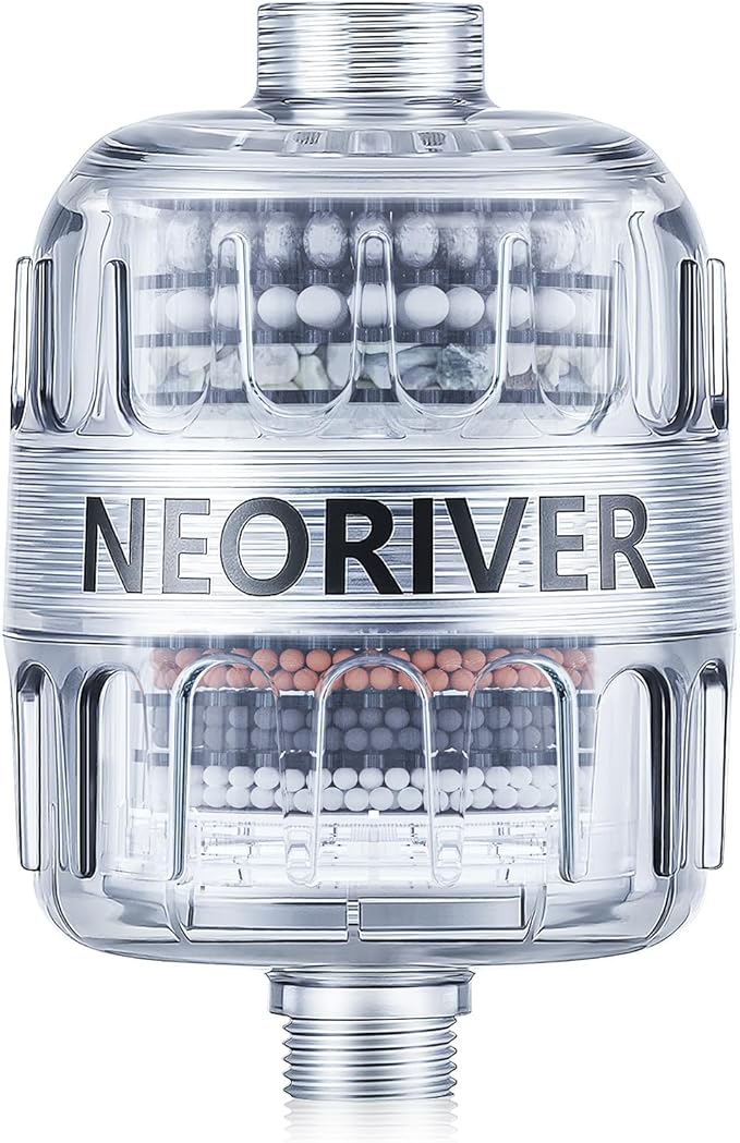 Shower Filter, Improves Skin and Hair Texture, Softens Hard Water, 15 Layers Filter to Reduce Chemicals, Removes Chlorine and Harmful Substances