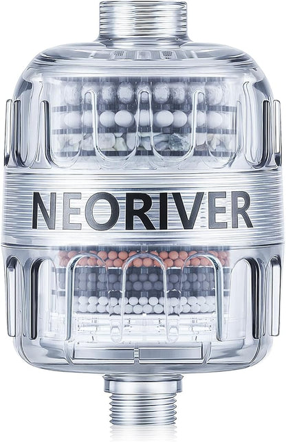 Shower Filter, Improves Skin and Hair Texture, Softens Hard Water, 15 Layers Filter to Reduce Chemicals, Removes Chlorine and Harmful Substances