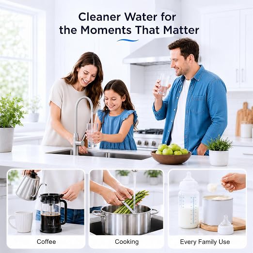 ANGEL X2 Tankless Reverse Osmosis System, 700 GPD, Under Sink RO Filter | NSF standards, 0.5 GPM fast flow, 2.5:1 pure-to-drain ratio, slim 4.72’’ design, easy DIY installation, 2-sec filter changes