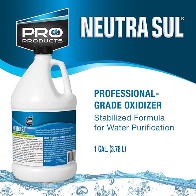 Pro Products Neutra Sul Professional Grade Oxidizer, Helps Eliminate Odor and Impurities for Water Purification, 1 Gallon Bottle, 4 Pack