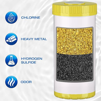 H&G Lifestyles Whole House Water Descaler,GAC KDF Polyphosphate Cartridge,Anti Scale Filter,Saltless Water Softener,Reduce Heavy Metal Lead Chlorine, Replacement for Any 10" x 4.5" Water Filter System