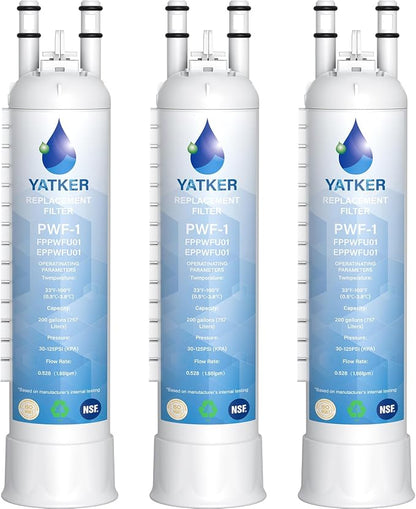 FPPWFU01 Water Filter Replacement 3 Packs | Compatible with Frigidaire FPPWFU01 Water Filter, EPPWFU01 PureAdvantage PurePour PWF-1