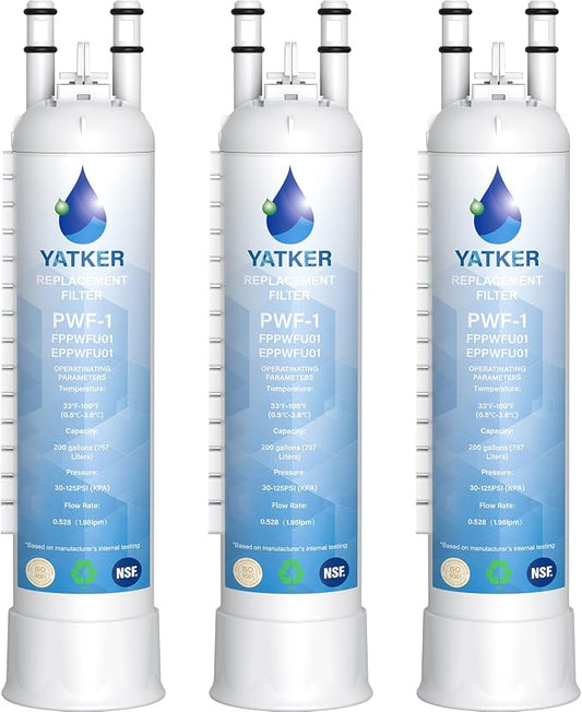 FPPWFU01 Water Filter Replacement 3 Packs | Compatible with Frigidaire FPPWFU01 Water Filter, EPPWFU01 PureAdvantage PurePour PWF-1