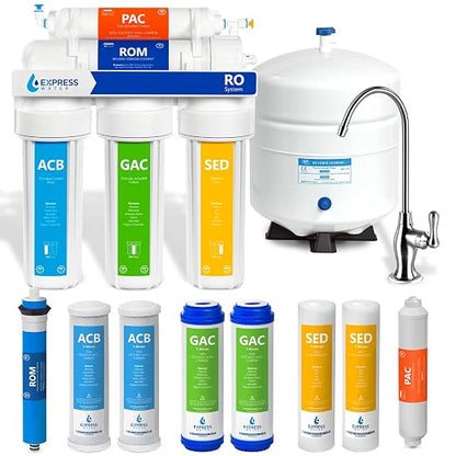Express Water RO5DX Reverse Osmosis System + 3 Year Replacement Filter Set