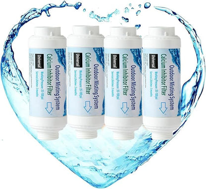H&G lifestyles Calcium Inhibitor Filter for Misting System, Inline Garden Hose Water Softener, Reduce Hard Water Spots, Soften Water 3/4 GHT (Pack of 4)