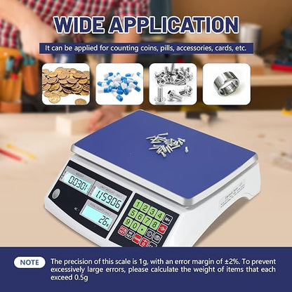 Counting Scale (30kg/66lb, 0.1g), g/kg/lb, Coin Scale, Precision Electronic Gram Scale for Parts and Coins,Digital Inventory Scale with Alarm Mode