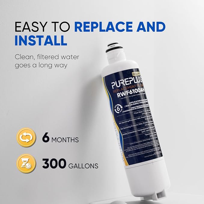 PUREPLUS BORPLFTR50 Replacement for Bosch 11025825 Ultra Clarity Pro Refrigerator Water Filter, Compatible with 12033030, 12028325,11025825, BORPLFTR55, WFC100MF, B36CT80SNS, B36CL80ENS, 2Pack