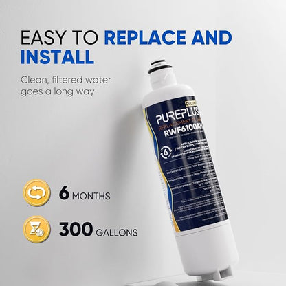 PUREPLUS BORPLFTR50 Replacement for Bosch 11025825 Ultra Clarity Pro Refrigerator Water Filter, Compatible with 12033030, 12028325,11025825, BORPLFTR55, WFC100MF, B36CT80SNS, B36CL80ENS, 2Pack