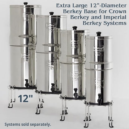 Berkey Water Filter Stainless Steel Wire Stand with Rubberized Non-Skid/Non-Slip Feet for Imperial and Crown and Other Extra Large Sized Gravity Fed Water Filters Raises Your 6 inches