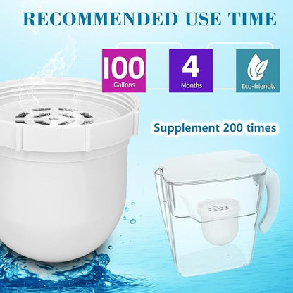 Water Filters Compatible with Clearly Filtered Water Pitcher | KUETERYUN 3Pack, 3-Stage Filtration Fluoride, Lead & PFAS | 100 Gallon, BPA-Free