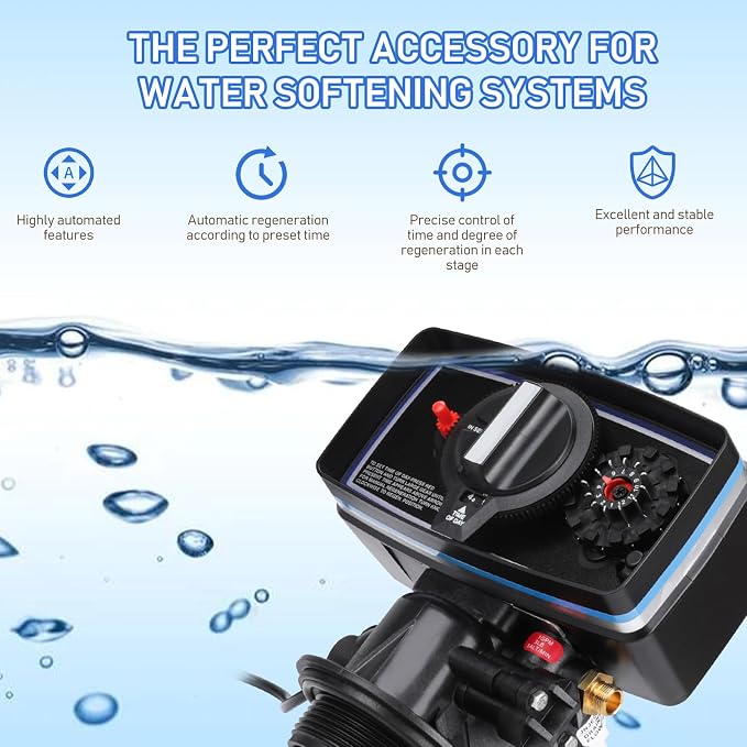 5600 Water Filter Control Valve,12 Day Cycle Timer,3W Backwash Valve Head for Water Softeners