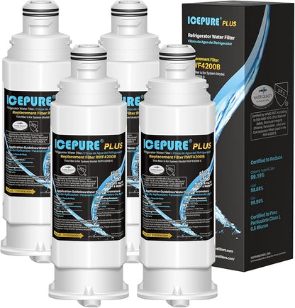 ICEPURE PLUS NSF53 DA97-17376B Replacement for HAF-QIN/EXP, HAF-QIN, DA97-08006C, RF23M8070SG, RF23M8070SR, RF23M8090SG, RF23M8090SR, AQF-DA97-17376B Refrigerator Water Filter, 4PACK