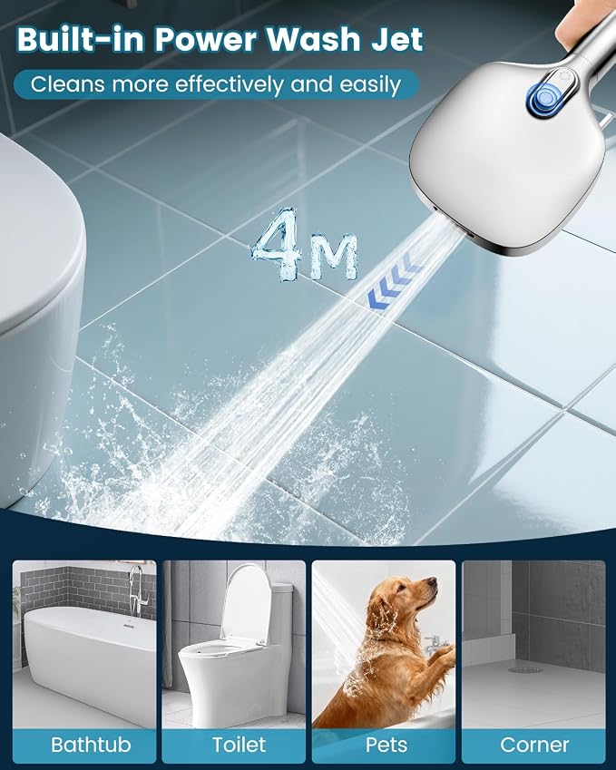 Filtered Shower Head with Handheld, High Pressure 7 Spray Showerhead with Filters, Detachable Shower Heads, Water Softener Filters for Hard Water - Remove Chlorine