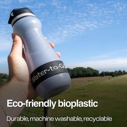 Water-to-Go Small Filter Water Bottle, 18.5oz/55cl Value Bundle | Value Bundle with Three Filters, Nanofiltration, For Travel, BPA-Free Bioplastic