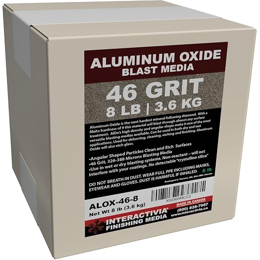#46 Aluminum Oxide - 8 LBS - Coarse Sand Blasting Abrasive Media for Blasting Cabinet and Blasting Guns.