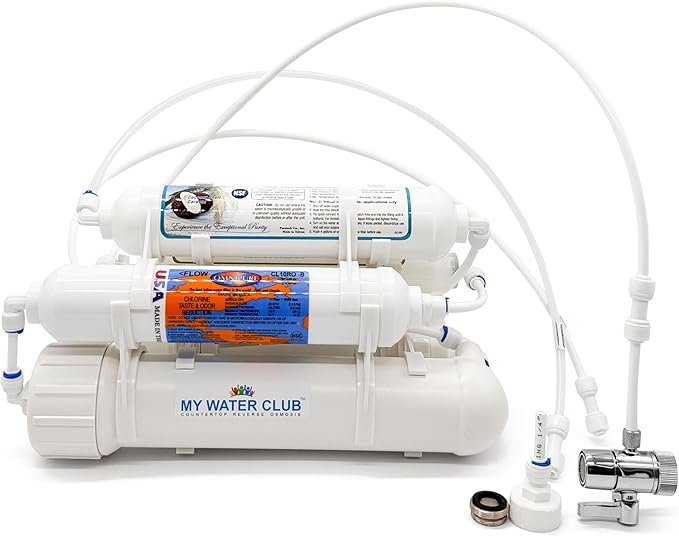 Countertop Portable Universal 5-Stage Reverse Osmosis RO Purification Water System with 100 GPD RO Membrane, DI Deionizing Mixed Bed (Close to 0 PPM) postfilter, Dual Connection. Build in USA
