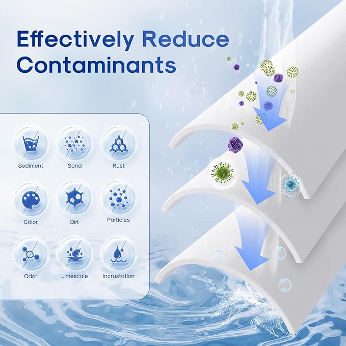 ICEPURE 10"X2.5" 10 Microns Whole House Sediment RO System Water Filter Replacement for Any 10 inch RO Unit, Dupont WFPFC5002, Aqua Pure AP110, Culligan P5, GE FXUSC, Whirpool WHKF-GD05 PP10-05, 3PACK