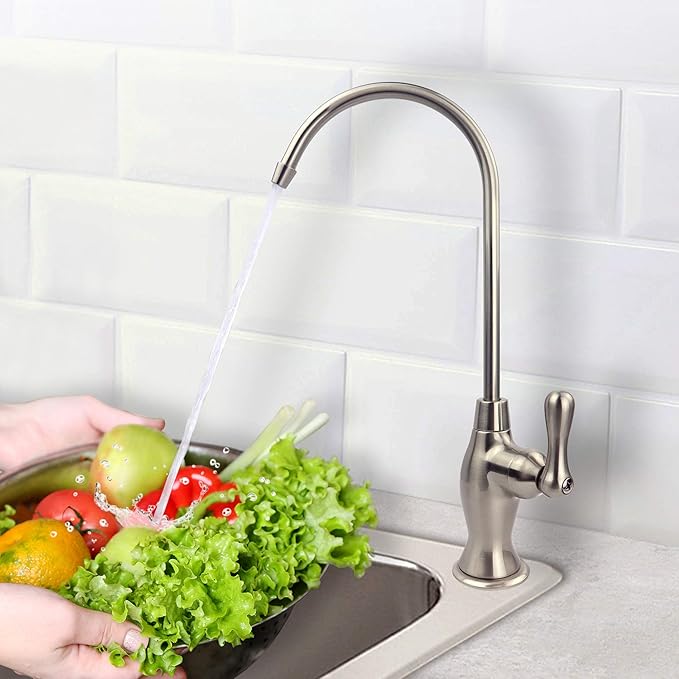 APEC Water Systems Faucet-CD-NP Kitchen Drinking Water Ceramic Disc Luxury Designer Faucet, Non-Air Gap Lead-Free, Brushed Nickel