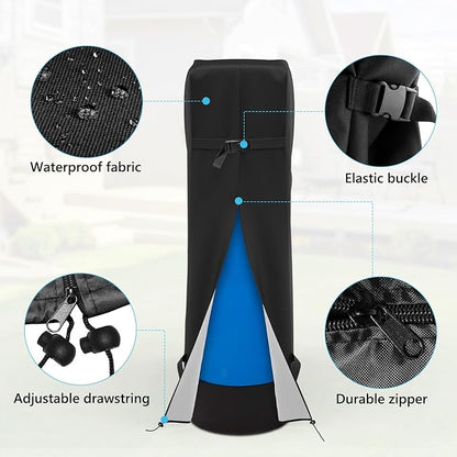 COSHNIBI Water Softener Cover , 420D Heavy Duty Outdoor Water Softener Cover Waterproof Insulated with Split Zipper, All Weather Protection 64" H x 40" W x 16" D - Black