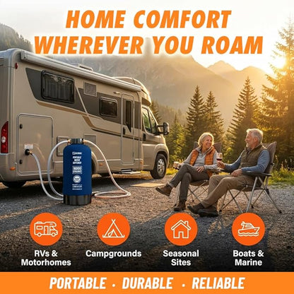 RV Water Softener Portable - 16,000 Grain, 3/4" GHT Fittings, Convenient Water Softener for RVs, Trailers, Boats, Mobile Car Washing, Pressure Washing