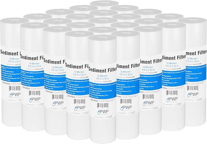 Sediment Water Filter Melt Blown Polypropylene10x2.5 Standard 10 Micron 25 Pack