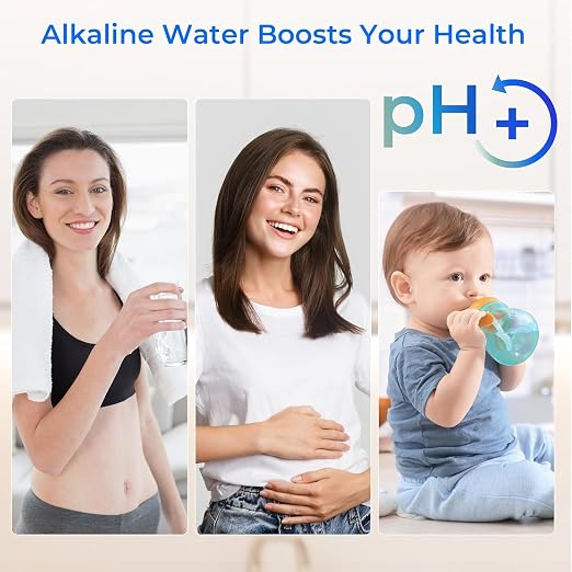 Waterdrop TK-AD-FS Alkaline Gravity Water Filter System, Increase PH | Reduces Fluoride and Chlorine, with 4 Filters and Metal Spigot for Home, Camping, Travel, Emergencies, 2.25G