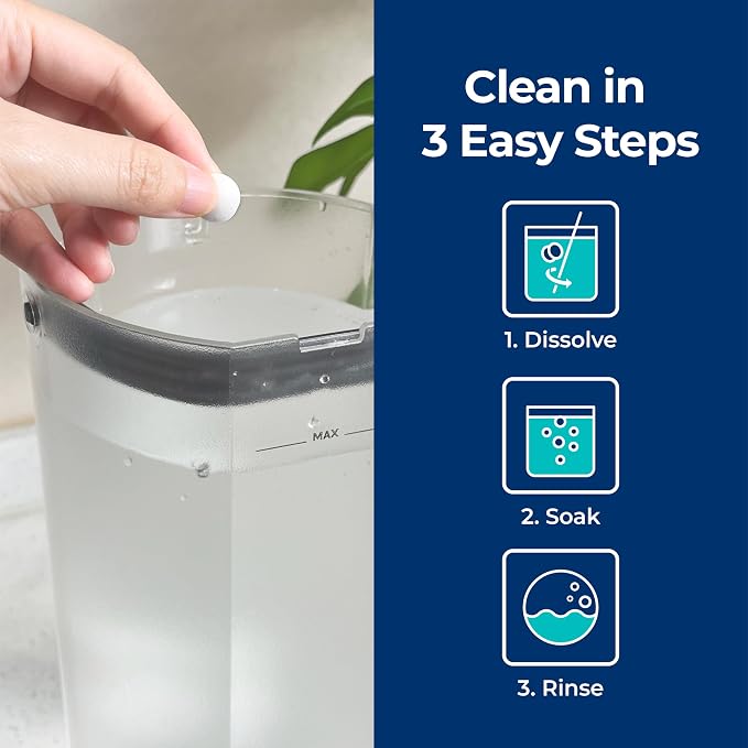 Bluevua Cleansing Tablet, 20-Pack, Compatible with Countertop RO Systems, Chlorine Dioxide Formula, Removes Odors & Organic Buildup
