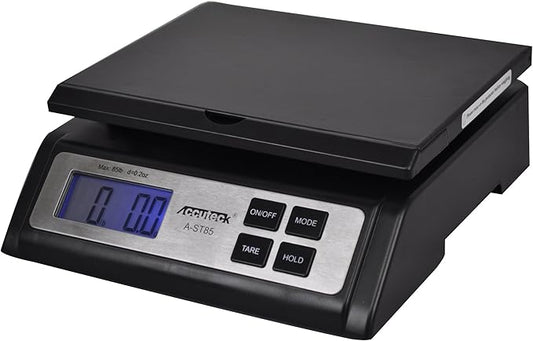 Accuteck A-ST85LB Heavy Duty Postal Shipping Scale with Extra Large Display, Batteries and AC Adapter