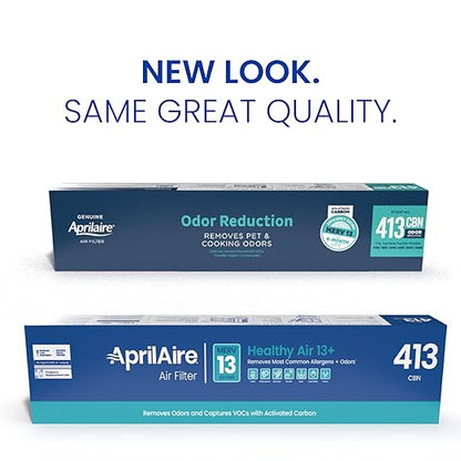 AprilAire 413CBN Replacement Filter for AprilAire Whole House Air Purifiers - MERV 13 with Carbon, Healthy Home Allergy + Odor Reduction, 16x25x4 Air Filter (Pack of 1)