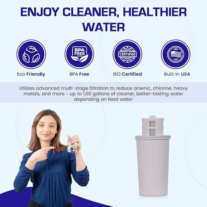 Crystal Quest SMART/Arsenic Removal Water Filter Pitcher Cartridge – Advanced Filtration for Clean, Healthy Water, Removes Contaminants, Long-Lasting, Easy Installation - 1,000 Gallons [Pack of 4]
