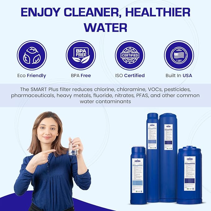 Crystal Quest SMART Replacement Filter | 2-7/8" x 9-3/4" Cartridge | 10,000 Gallons Capacity | Advanced Multistage Filtration