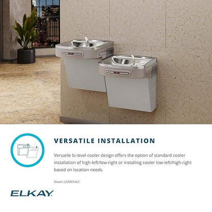 Elkay Wall Mount ADA Cooler Filtered Non-refrigerated Light Gray Granite