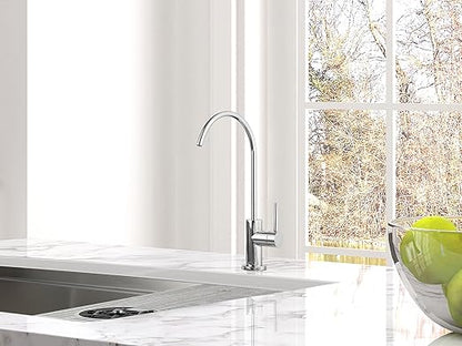 AguaStella AS09CH Chrome Stainless Steel Kitchen Water Filter Faucet RO Faucet for Most Reverse Osmosis Units or Water Filtration System in Non-Air Gap