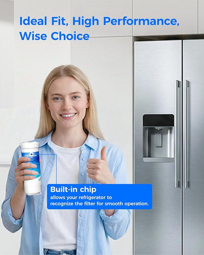 Waterdrop XWFE® Water Filter, Replacement for GE® XWFE®, Built-in Chip | Replacement for GE® XWF, Compatible with GNE27, GFE26, GDE25, GSS25 and PSE25 Series Refrigerators, NSF 42 & 372 Certified