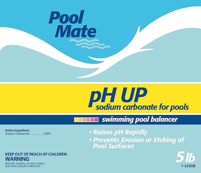 Pool Mate 5-Pounds Premium pH Up for Pools, 100% Sodium Carbonate