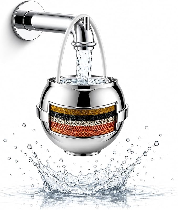 Bath Filter for Tub Faucet,Kinder Bathtub Water Filter for Kids & Babies,3000 Gallons Filtration,Hard Water Softener,Reduce Chlorine & Fluoride for Healthy Skin, Hair & Nails,Chrome | Bath Filter for Baby