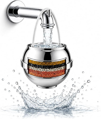Bath Filter for Tub Faucet,Kinder Bathtub Water Filter for Kids & Babies,3000 Gallons Filtration,Hard Water Softener,Reduce Chlorine & Fluoride for Healthy Skin, Hair & Nails,Chrome | Bath Filter for Baby